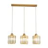 Crystal chandelier, glamor pendant lamp, oblong, gold, designer, exclusive, with glass shades, over the island STARS L