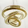 Crystal chandelier, ring, gold, modern glamor pendant lamp for the living room, adjustable ECLIPSE L