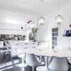 STARS M crystal chandelier, glamour pendant lamp, silver, designer, exclusive, single, glass shade, over the island
