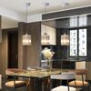 STARS M crystal chandelier, glamour pendant lamp, silver, designer, exclusive, single, glass shade, over the island