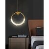 Modern chandelier MOON, glamorous pendant lamp, gold, round, designer, exclusive, single, over the island