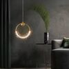 Modern chandelier MOON, glamorous pendant lamp, gold, round, designer, exclusive, single, over the island