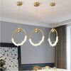 Modern chandelier MOON, glamorous pendant lamp, gold, round, designer, exclusive, single, over the island