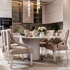 Exclusive glamorous dining chair, beige, white PALACE