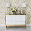Lorenzo M Gold Glamour wooden lacquered chest of drawers with steel legs