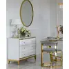 Lorenzo M Gold Glamour wooden lacquered chest of drawers with steel legs