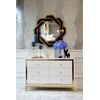 Lorenzo M Gold Glamour wooden lacquered chest of drawers with steel legs