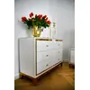Lorenzo M Gold Glamour wooden lacquered chest of drawers with steel legs