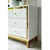 Lorenzo M Gold Glamour wooden lacquered chest of drawers with steel legs