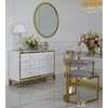 Lorenzo M Gold Glamour wooden lacquered chest of drawers with steel legs