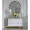 Lorenzo M Gold Glamour wooden lacquered chest of drawers with steel legs