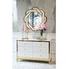 Lorenzo M Gold Glamour wooden lacquered chest of drawers with steel legs