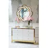Lorenzo M Gold Glamour wooden lacquered chest of drawers with steel legs