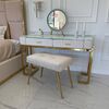Glamorous, upholstered, modern, beige CARDINALE bench