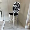 Luxurious bar stool, island stool, modern, glamor, black, silver Medusa