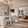 Luxurious dining stool glamour, beige, white PALACE