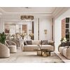 Glamorous sofa exclusive for living room, beige gold FLORENCE