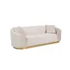 Glamorous sofa exclusive for living room, beige gold FLORENCE