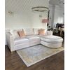 Modern glamor corner sofa, for the living room, rounded, convertible, beige, comfortable corner boucle PARIS