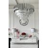 Żyrandol kryształowy glamour, ekskluzywna lampa wisząca srebrna do salonu ROYAL