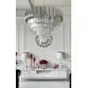 Żyrandol kryształowy glamour, ekskluzywna lampa wisząca srebrna do salonu ROYAL