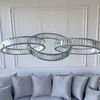 ECLIPSE MAX crystal chandelier, rings, silver, modern glamor hanging lamp for the living room, adjustable