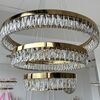 Crystal chandelier, gold, designer, exclusive in a modern style, ring, hanging lamp BELLINI XL