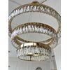 Crystal chandelier, gold, designer, exclusive in a modern style, ring, hanging lamp BELLINI XL