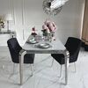 Stół glamour srebrny glamour z białym szklanym blatem, stalowy, nowoczesny, designerski ELITE OUTLET
