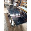 Glamour table PICASSO for the dining room, steel, glass, white OUTLET