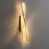 Kinkiet kryształowy złoty nowoczesny, designerska lampa ścienna glamour CRYSTAL