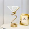 Crystal table lamp MOTYL, gold, glamorous night lamp, modern