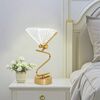 Crystal table lamp MOTYL, gold, glamorous night lamp, modern