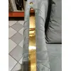 MADONNA elegant and modern grey gold glamour New York-style upholstered sofa for living room OUTLET