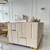 Glamor sofa for the living room, foldable, designer, modern with gold slats PALACE