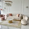 Glamorous sofa exclusive for living room, beige gold FLORENCE