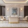 Gold table with marble top, glamour for the dining room, modern, designer, ROYAL OUTLET