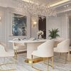 Gold table with marble top, glamour for the dining room, modern, designer, ROYAL OUTLET