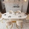 Gold table with marble top, glamour for the dining room, modern, designer, ROYAL OUTLET