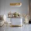 Gold table with marble top, glamour for the dining room, modern, designer, ROYAL OUTLET