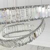 ECLIPSE L crystal chandelier, ring, silver, modern glamor hanging lamp for the living room, adjustable