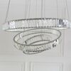 ECLIPSE L crystal chandelier, ring, silver, modern glamor hanging lamp for the living room, adjustable