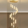 CRYSTAL LONG hanging crystal chandelier, gold, designer, exclusive in a modern style, hanging lamp above the stairs, hall