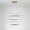 CRYSTAL XL gold crystal chandelier, glamour, exclusive, modern three-level ring