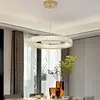 Żyrandol kryształowy złoty ring nowoczesny glamour okrągły CRYSTAL