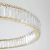 Żyrandol kryształowy złoty ring nowoczesny glamour okrągły CRYSTAL