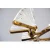 Crystal chandelier MOTYL glamour, gold, designer, exclusive in a modern style, round pendant lamp