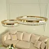 BELLINI crystal chandelier gold, designer, exclusive in a modern style, ring, hanging lamp
