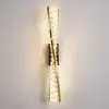 Kinkiet kryształowy złoty nowoczesny, designerska lampa ścienna glamour CRYSTAL