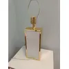 Lampa stołowa glamour, klasyczna, nowoczesna, hamptons, prostokątna z białym abażurem złota VERONICA OUTLET